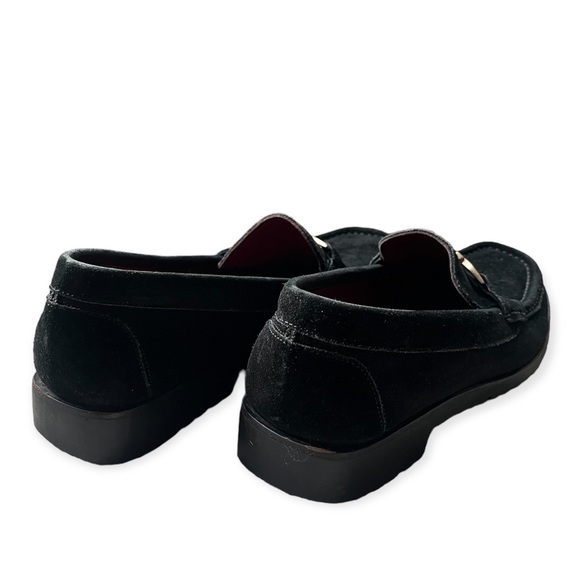 Salvatore Ferragamo Sport Black Suede Leather Loafers with Gold Buckle –Size 8.5 - Picture 9 of 16